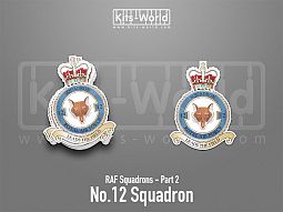 Kitsworld SAV Sticker - British RAF Squadrons - No.12 Squadron W:75mm x H:100mm 